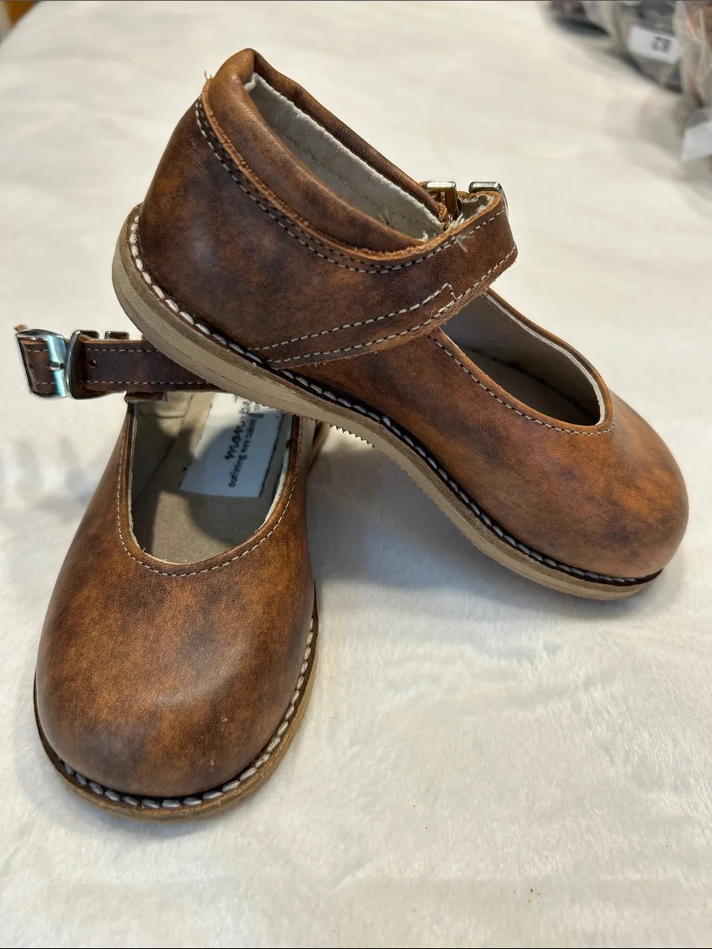 Mon Petite Saddle Leather Mary Janes